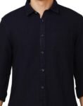 cottonlenin-navy blue1-shirt-f1